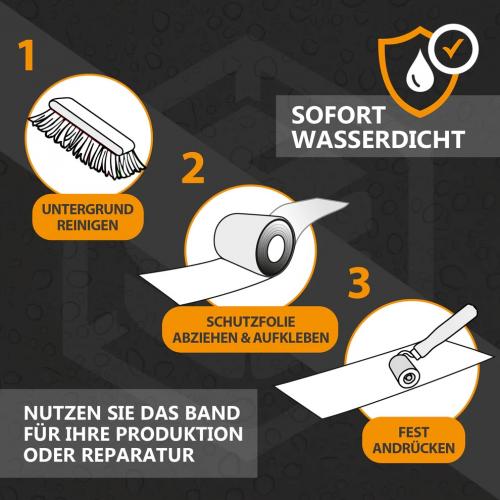 Dach Reparaturband MicroSealant® VLIES+ (für Flüssigkunststoff)